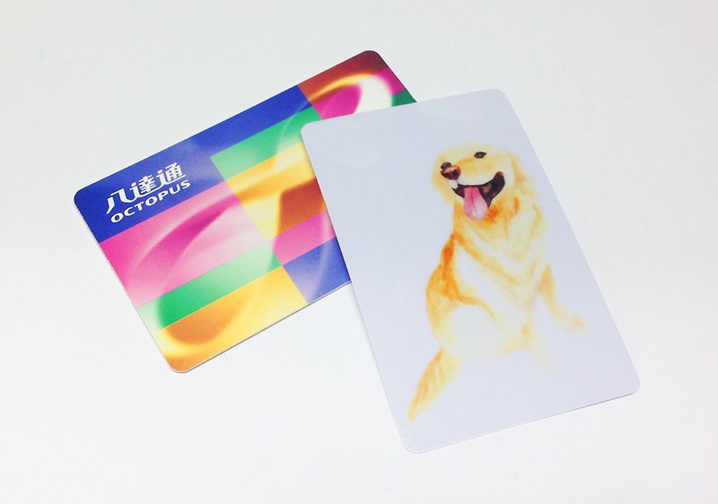 金毛 小狗 交通卡貼 水彩 悠遊卡 八達通卡 - 護照套 - 塑膠 