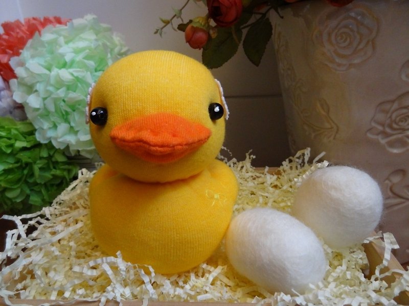 Lace yellow duckling doll sock doll - Stuffed Dolls & Figurines - Other Materials 