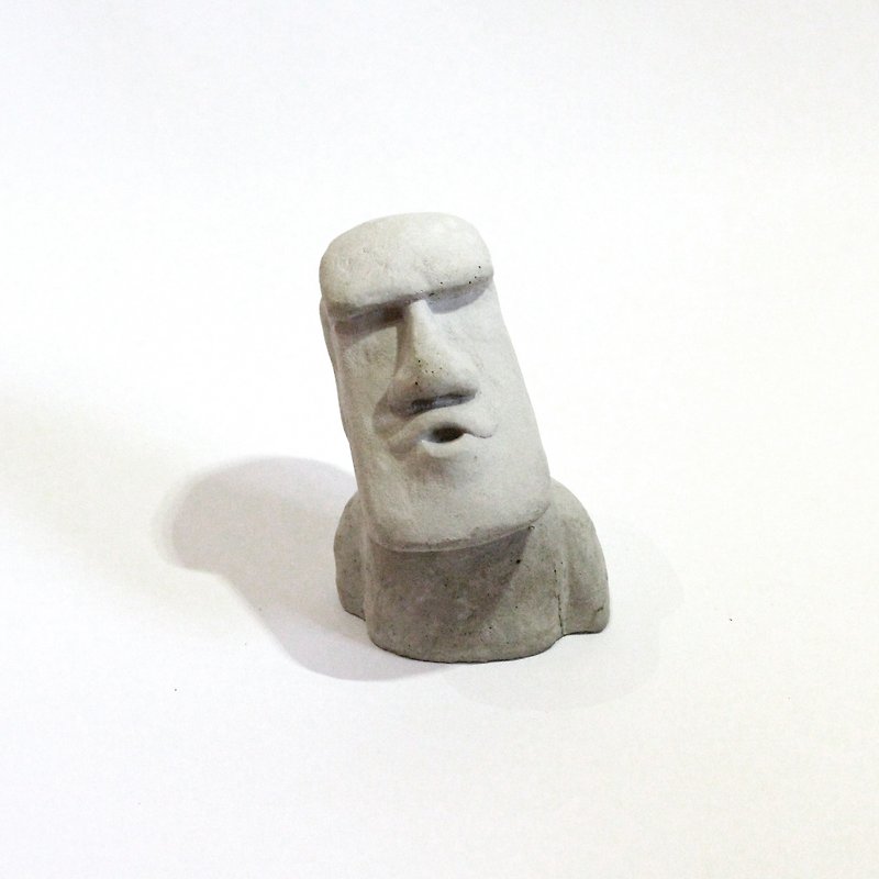 Kissing MOAI- Duzui Moai Statue - Items for Display - Cement Gray