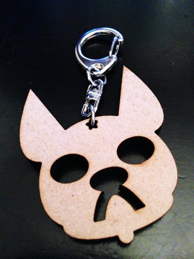 JokerMan-loyal dog biscuit wooden key ring [customizable] - Charms - Wood Brown