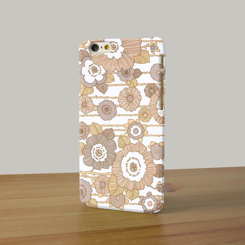 Flower pattern earth tone brown cr13 3D Full Wrap Phone Case, available for  iPhone 7, iPhone 7 Plus, iPhone 6s, iPhone 6s Plus, iPhone 5/5s, iPhone 5c, iPhone 4/4s, Samsung Galaxy S7, S7 Edge, S6 Edge Plus, S6, S6 Edge, S5 S4 S3  Samsung Galaxy Note 5, No - เคส/ซองมือถือ - พลาสติก สึชมพู