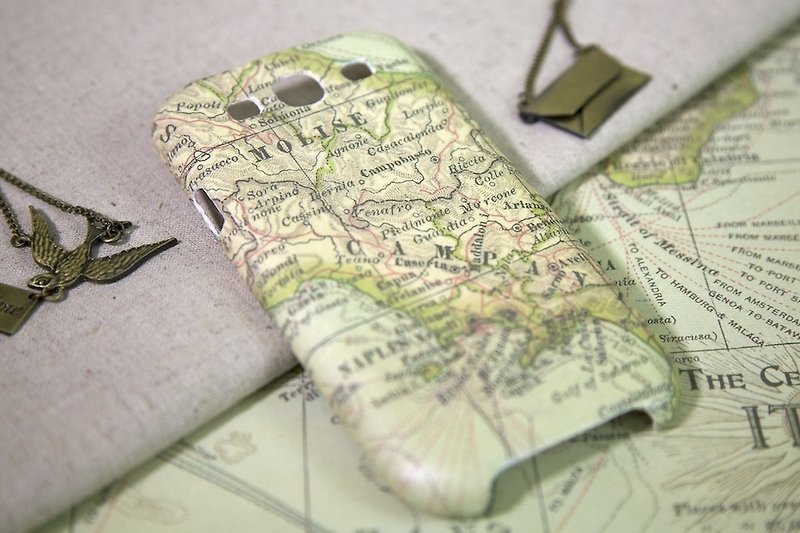 Galaxy S3 旅遊外殼：莫利塞地圖 - 手機殼/手機套 - 防水材質 綠色