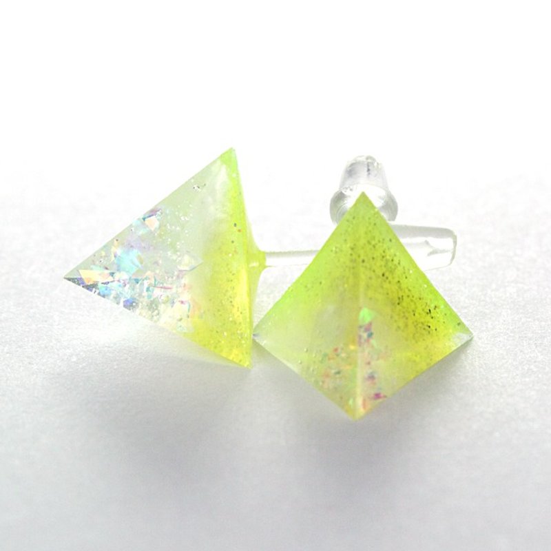 Triangle Earrings (yellow Collis) - Earrings & Clip-ons - Other Materials Yellow