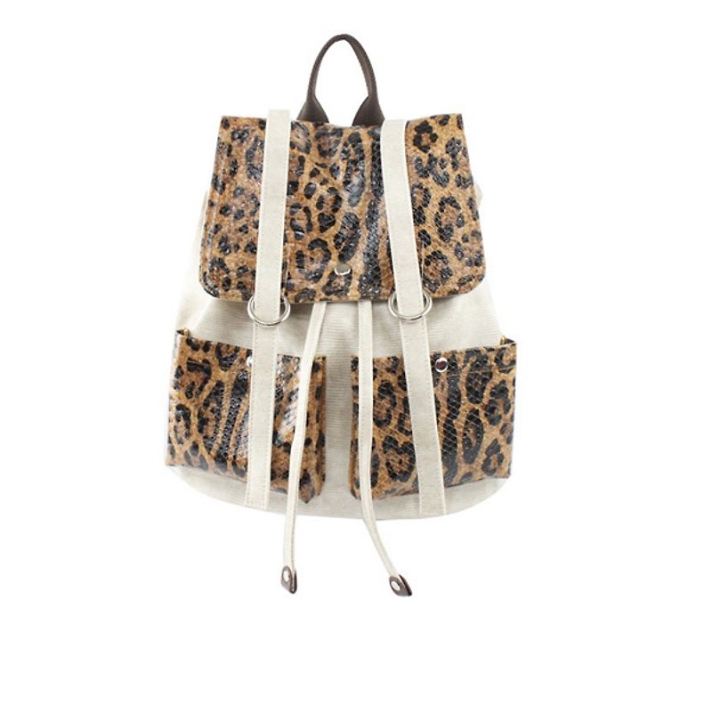 AMIMAH-Individual style. Original. Flash cool leopard print backpack [am-0219] - Messenger Bags & Sling Bags - Faux Leather 