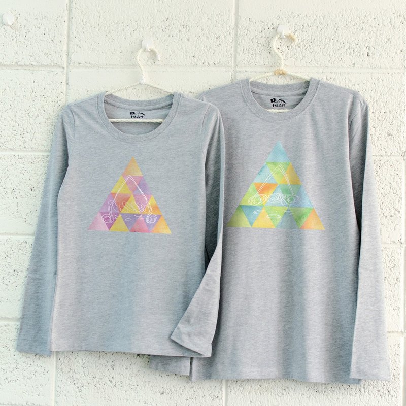 【情人節禮物】【綺夢】情侶裝/長袖T-shirt/結婚紀念 生日 閨蜜 - 女 T 恤 - 棉．麻 灰色