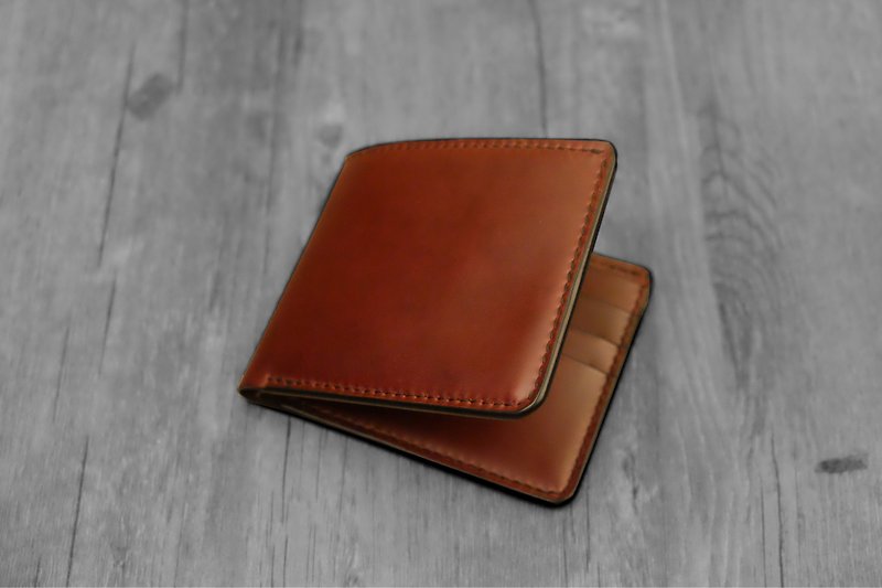 Handmade vegetable tanned leather wallet - Wallets - Genuine Leather Brown