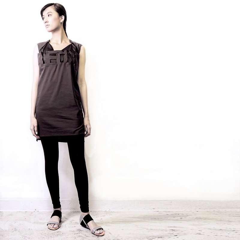 LETGO straight stretch skirt (Hong Kong Design brand) - Skirts - Other Materials Brown