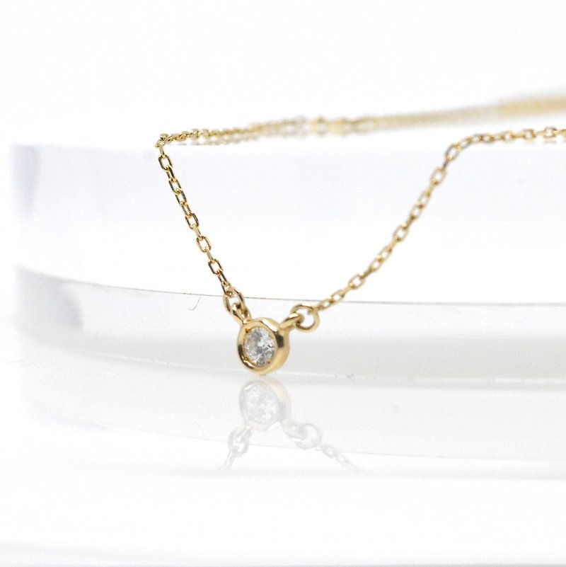 Gemstone Necklaces Gold - Necklace K10 diamond necklace 0.05 carats