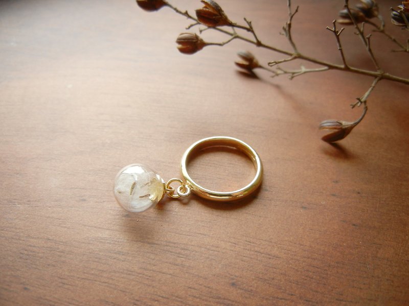 *coucoubird*Dandelion Ring/Dangling Style-Gold - แหวนทั่วไป - แก้ว สีทอง