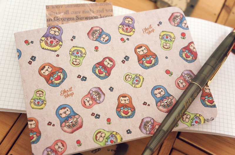 A6 Notebook - French fighting Russian Dolls - Notebooks & Journals - Paper Pink
