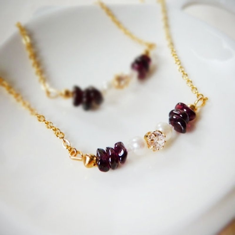 ❖FANG❖ garnet pearl bracelet] [Smily - สร้อยข้อมือ - วัสดุอื่นๆ สีแดง