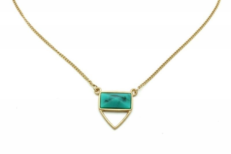 [Japan back merchandise. Sold out no] Stone Beauty ore Necklace (turquoise) - สร้อยคอ - โลหะ สีเขียว