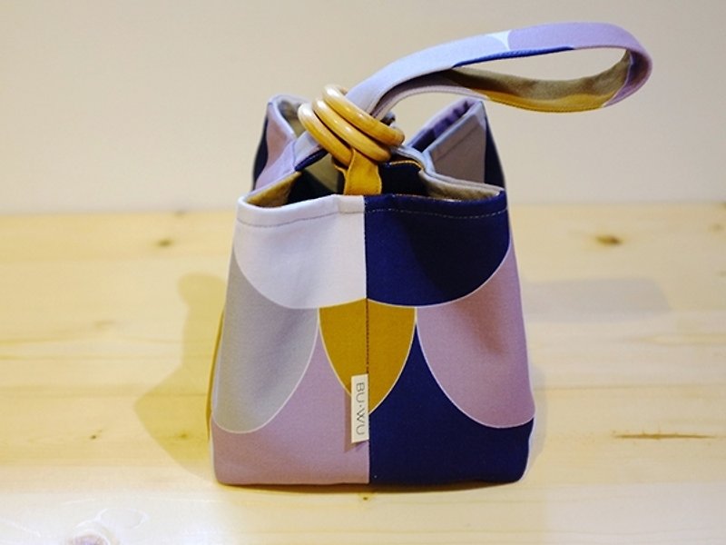 Wooden ring afternoon tea bag | Mambo - Handbags & Totes - Cotton & Hemp 