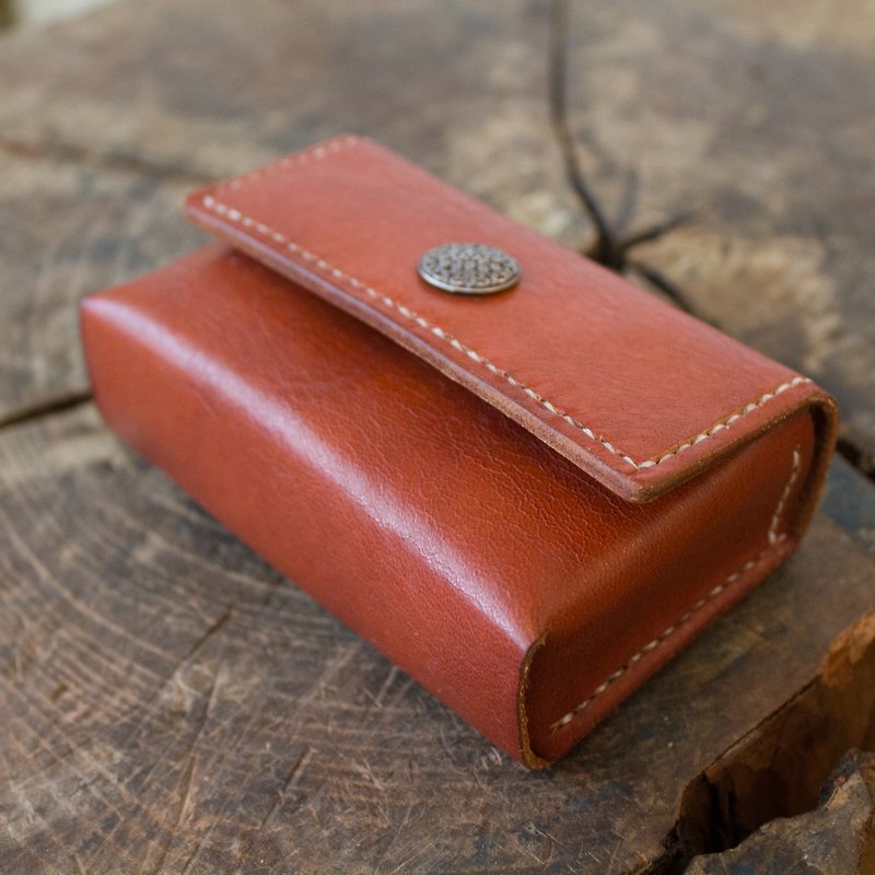 27. Hand-stitched leather coin purse (with card sandwich) - กระเป๋าใส่เหรียญ - หนังแท้ 