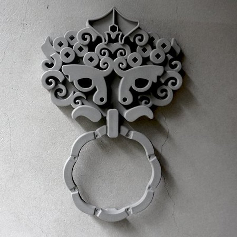 饕餮門環磁鐵 TaoTie-水泥灰 - 牆貼/牆身裝飾 - 塑膠 灰色