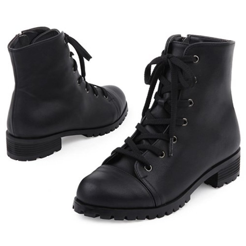 【Korean trend】SPUR Modern work boots FF7047 BLACK - Women's Booties - Genuine Leather Black