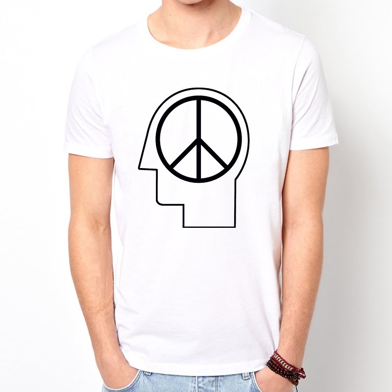 Peace On Mind T-shirt -2 color peaceful heart Chinese green art design fashion fashionable word - Men's T-Shirts & Tops - Other Materials Multicolor