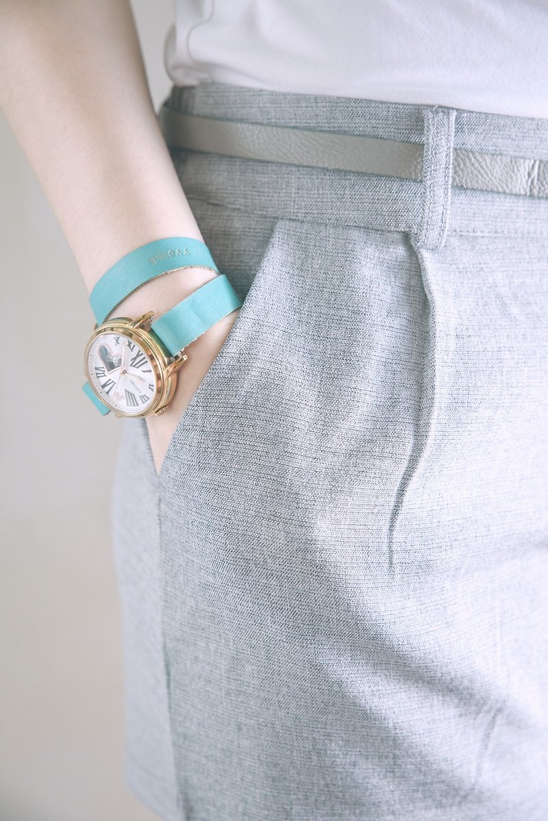 Handmade leather strap - wound bracelet casual style (without watch) - นาฬิกาผู้หญิง - หนังแท้ หลากหลายสี