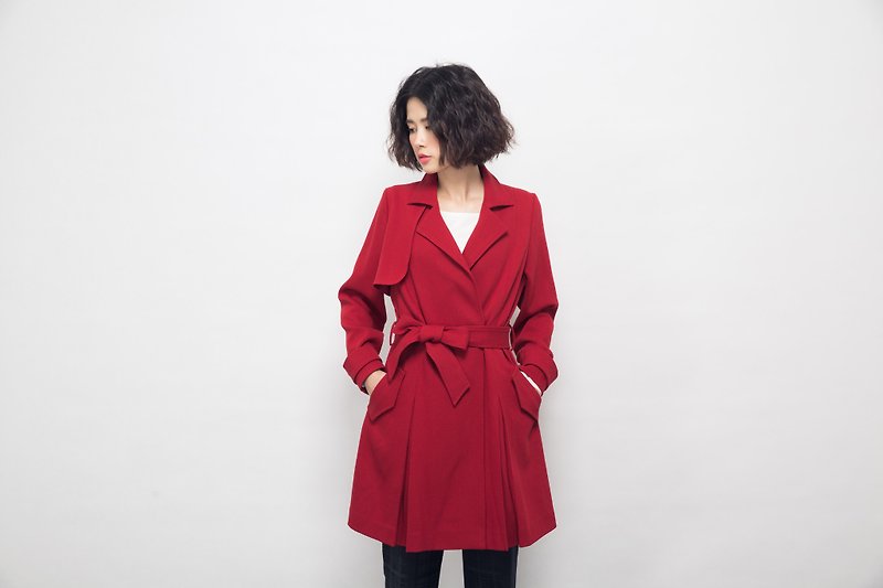 Better life neat windbreaker jacket - leaves - เสื้อแจ็คเก็ต - วัสดุอื่นๆ สีแดง