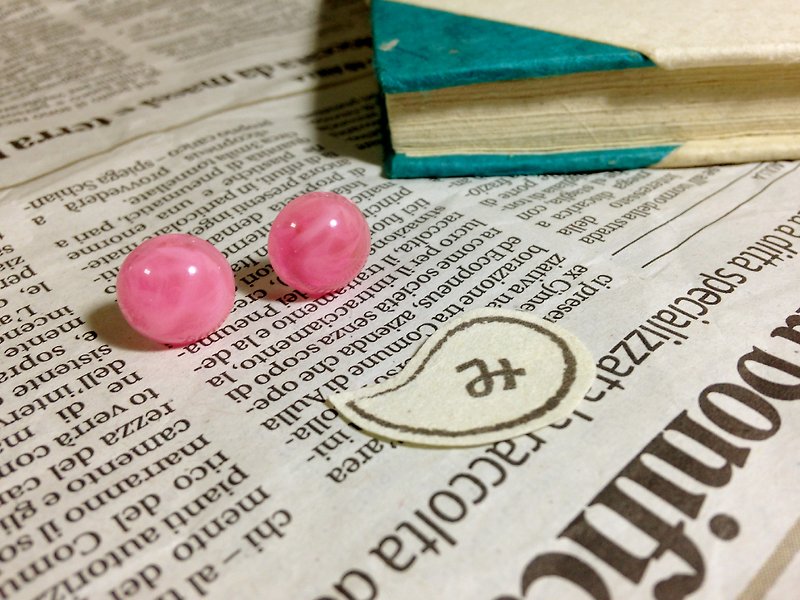 【 耳環 】櫻井櫃姐的秘密*可改夾式 - 耳環/耳夾 - 塑膠 粉紅色