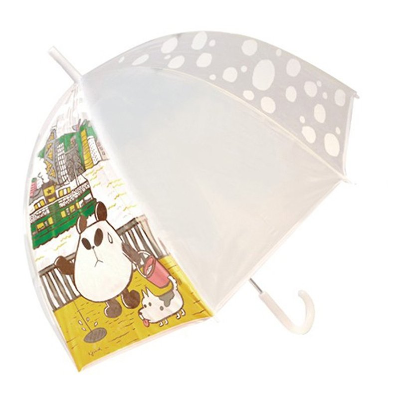 Xiaoke Deaf Cat/Transparent Umbrella/Victoria Harbour (not available for delivery outside of Taiwan) - Umbrellas & Rain Gear - Waterproof Material White