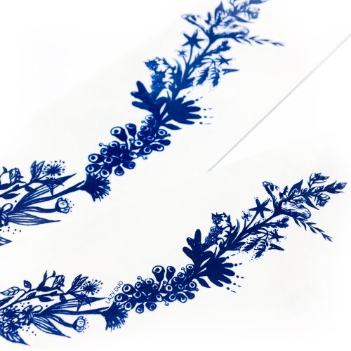 ╰ LAZY DUO TATTOO ╮ 花草植物剌青紋身貼紙型格獨特唯美浪漫深藍可愛約會夏日沙灘派對