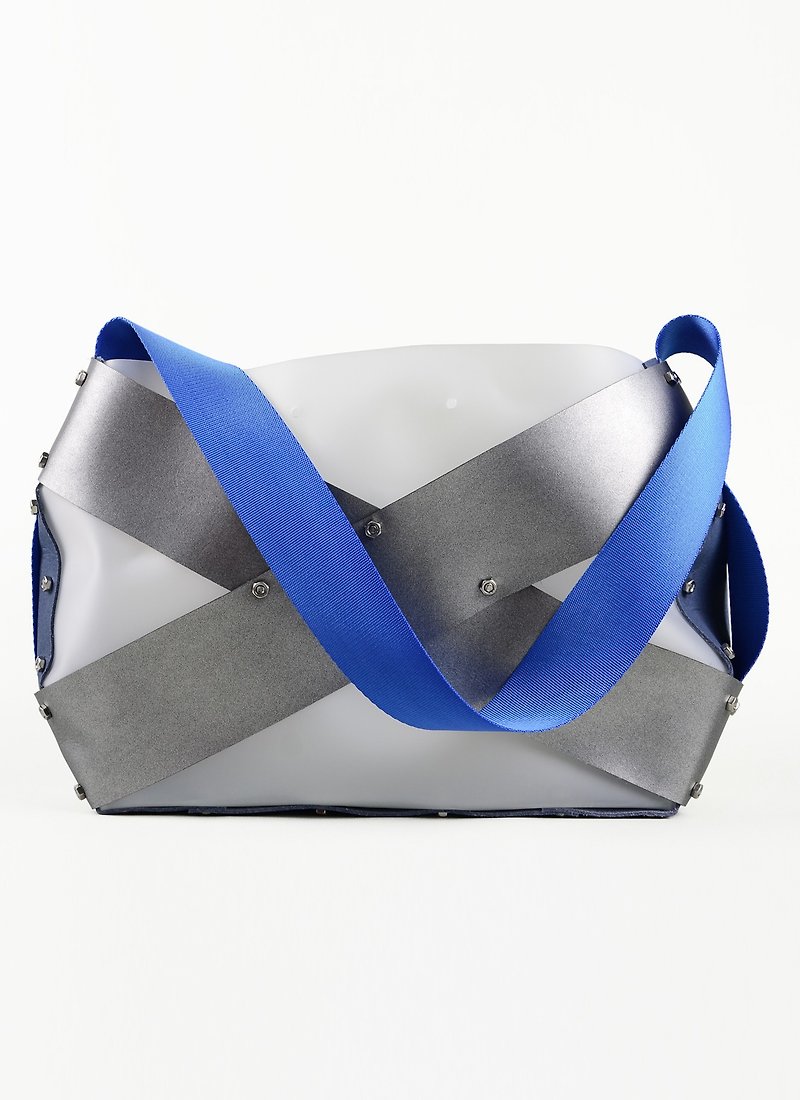 bolts & nuts architectual Jumbo X  shoulder bag (hong kong design) - Messenger Bags & Sling Bags - Waterproof Material Silver