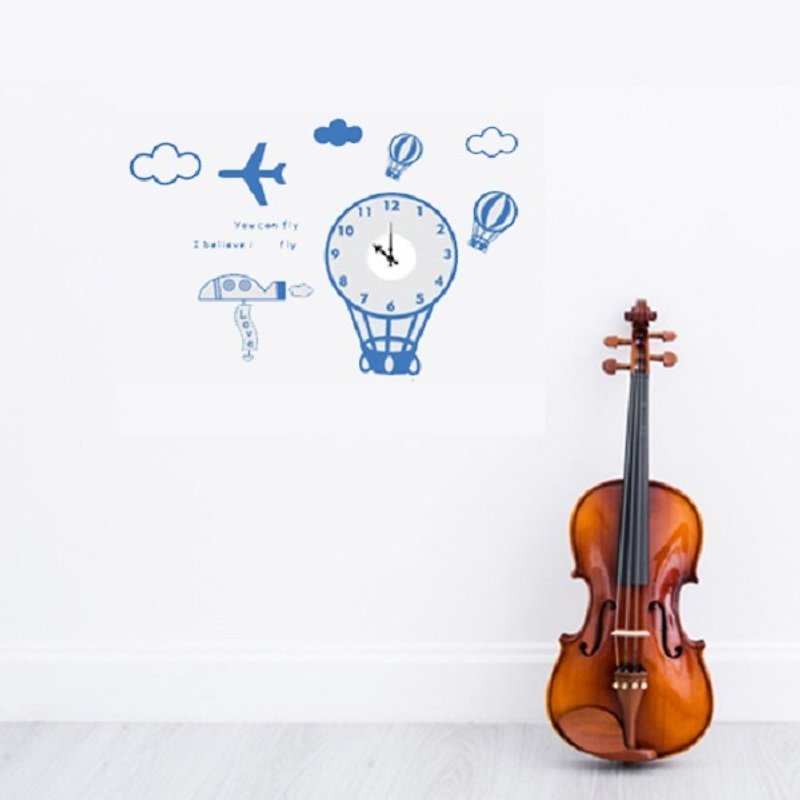 《Smart Design》創意無痕壁貼◆氣球時鐘(機芯) - 牆貼/牆身裝飾 - 塑膠 咖啡色