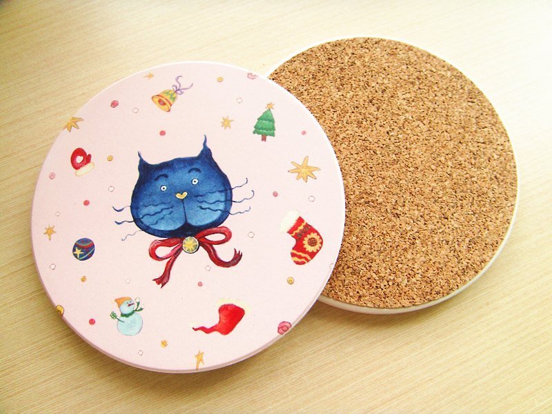 ♥ Christmas ♥ Christmas planet Jeep ceramic coaster - Christmas gifts - Coasters - Other Materials Pink