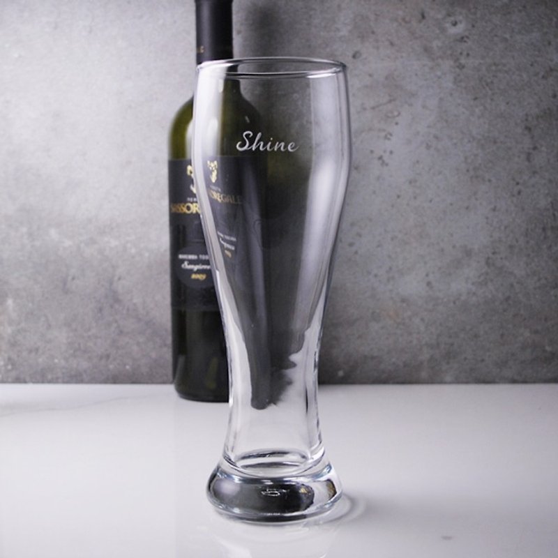 415cc【PASABAHCE】小麥啤酒杯 客製化禮物 - 酒杯/酒器 - 玻璃 白色