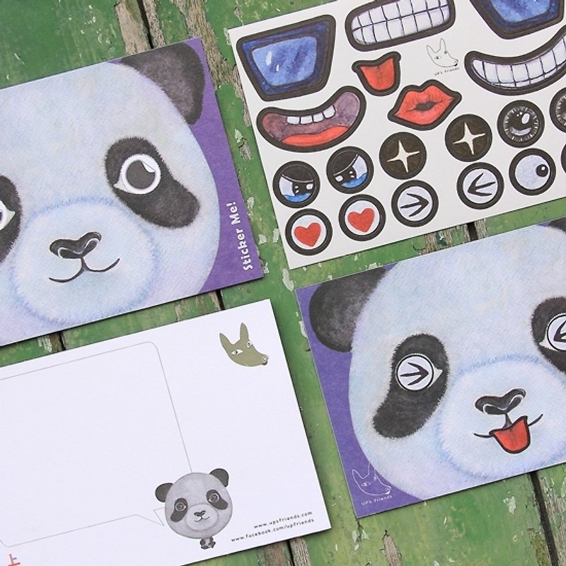 Sticker Me! Happy Sticker Me! _panda - Cards & Postcards - Paper Multicolor