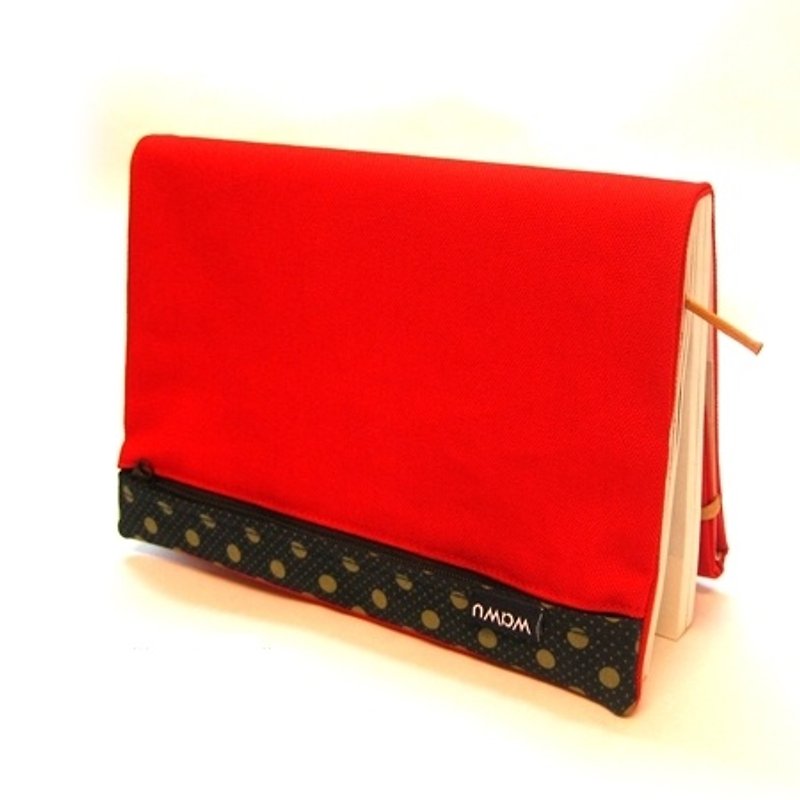 25K cloth book cover (drum red) - สมุดบันทึก/สมุดปฏิทิน - ผ้าฝ้าย/ผ้าลินิน สีแดง