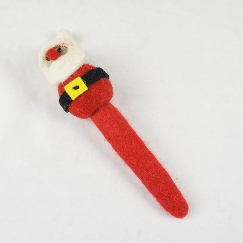 Wool Felt Pen Set-Tanned Santa Claus-Fair Trade - สมุดบันทึก/สมุดปฏิทิน - ขนแกะ สีแดง