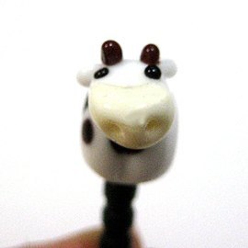 Cute animal series - white cows glass / phone dust plug - Other - Glass White