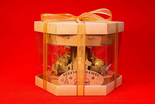 夢工廠創意禮品包裝設計工坊 [巧克力遊樂園] 金莎旋轉木馬禮盒(不含金莎) / 情人節 聖誕節 畢業禮品 生日禮物 交換禮物首選
