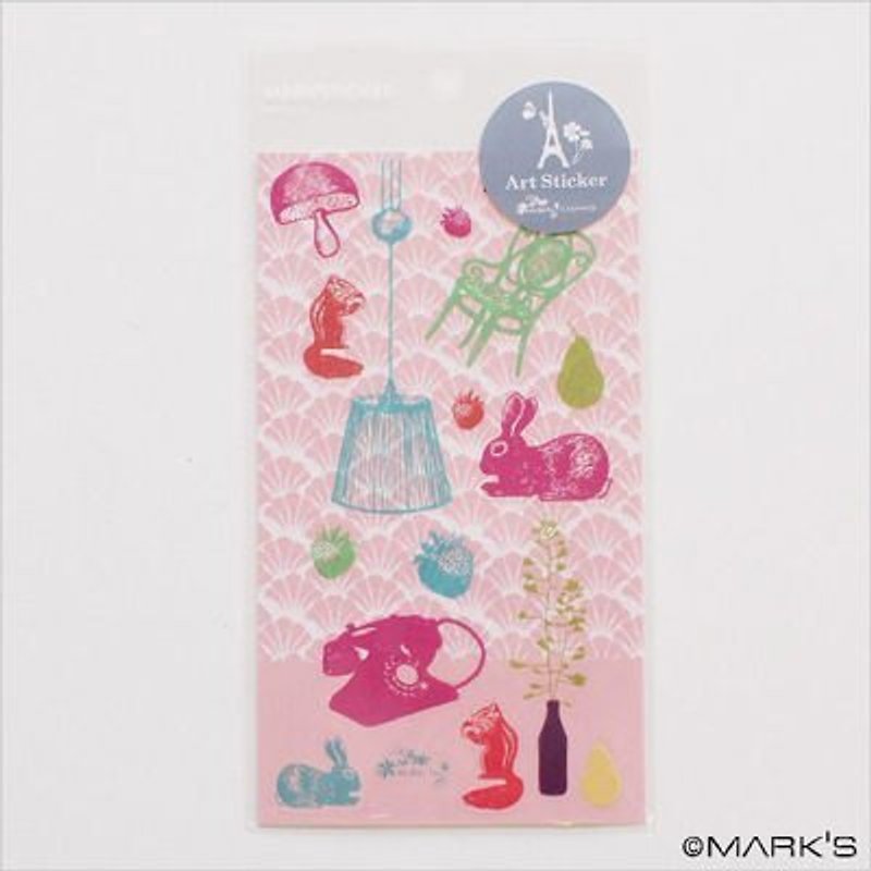 Marks Art Sticker Art Deco Sticker (Rabbit LZC-ST1-PK) - Stickers - Plastic Pink
