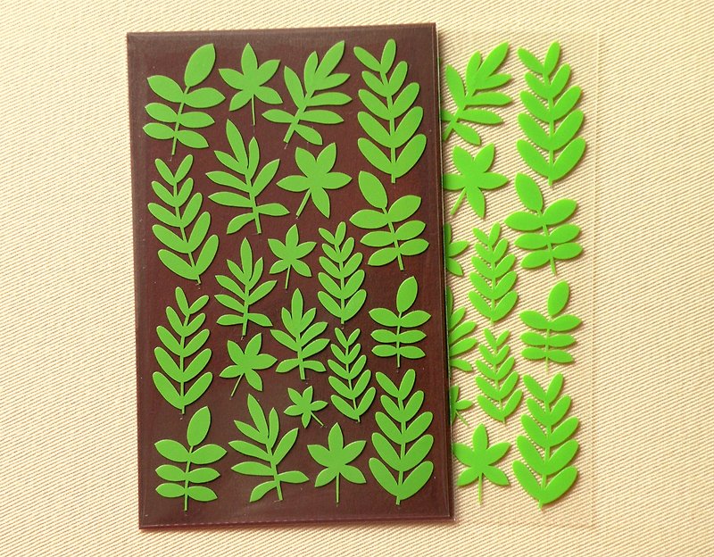 雜錦樹葉貼紙 - 貼紙 - 防水材質 綠色