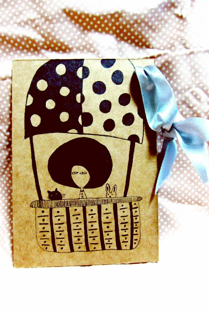 Big Head Girl Daily Universal Bookmark-Hot Air Balloon - Cards & Postcards - Paper Blue