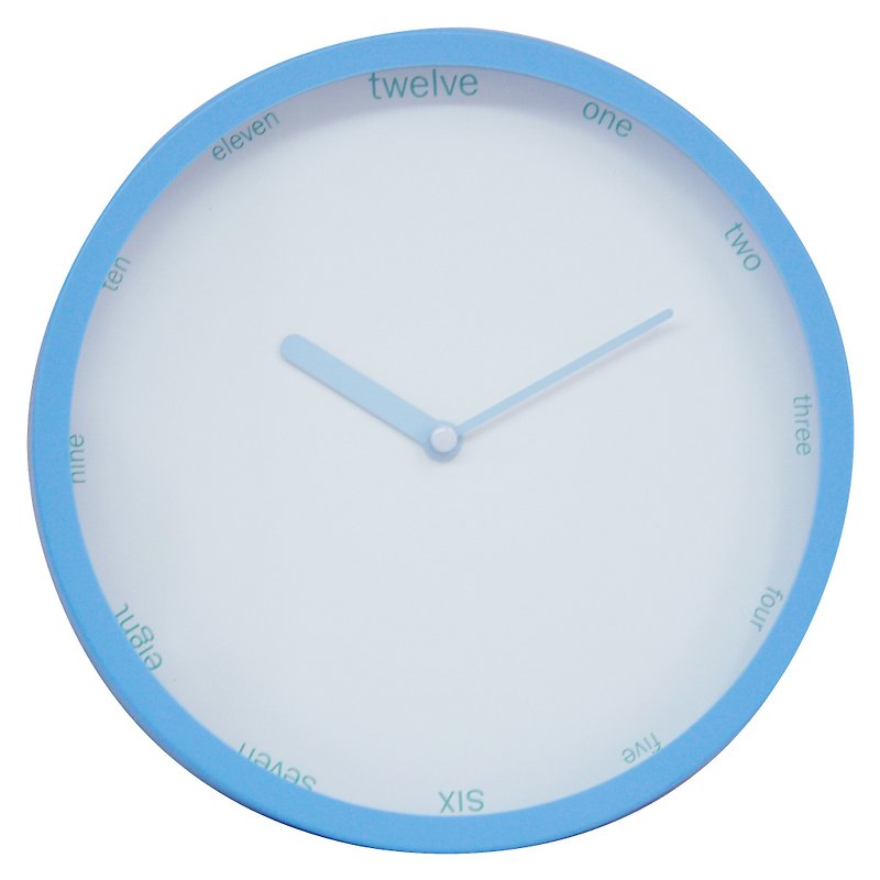 シンプル - ブルーブルーウォールクロック（プラスチック） - 時計 - プラスチック 多色