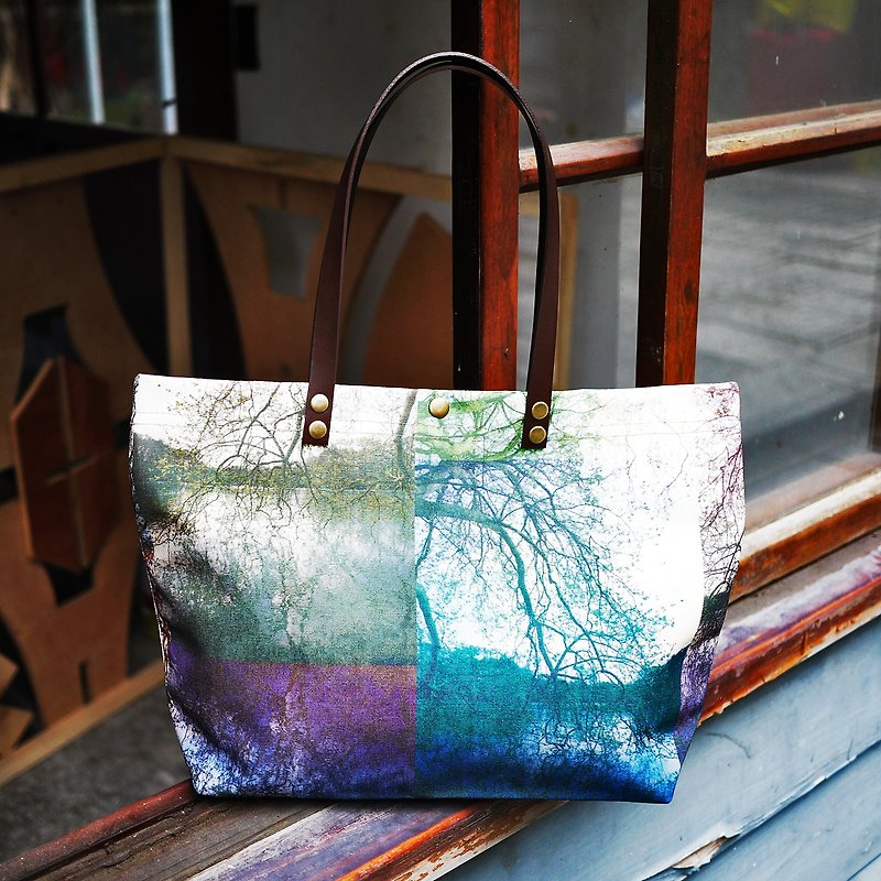 [Travel well] A3 twill canvas bag ◆◇◆Murder by the lake ◆◇◆ - กระเป๋าแมสเซนเจอร์ - วัสดุอื่นๆ สีเขียว