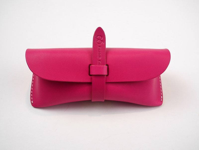 [YuYu] supermodel Zhang Jiayu own brand - hand-plant tanned Rose Pink leather glasses case - Glasses & Frames - Genuine Leather 