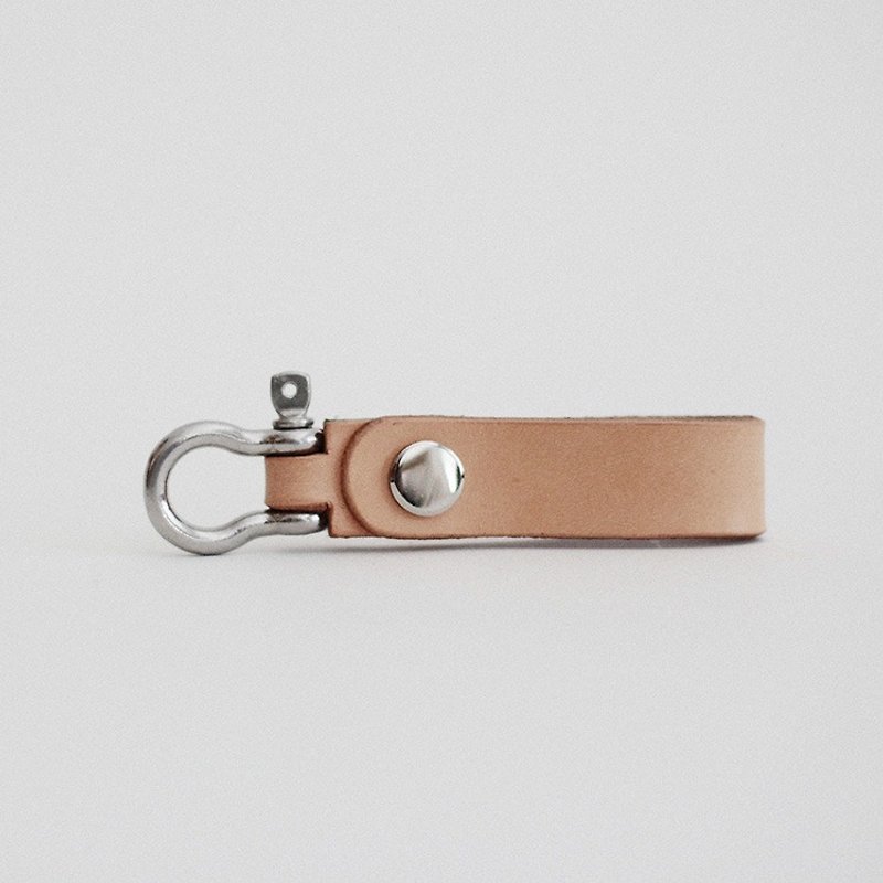 joydivision horseshoe lock keychain craftsman handmade bag independent retro brand - Keychains - Genuine Leather Brown