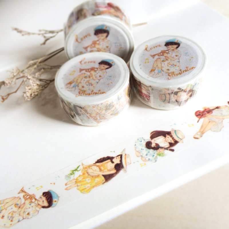 Music Girls Masking-tape - Washi Tape - Paper Multicolor