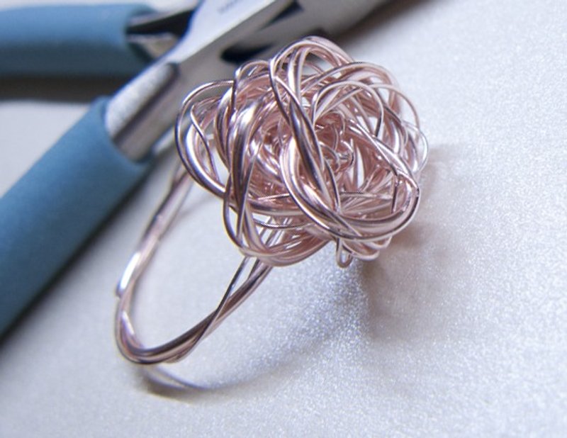 Metal- hand-made spiral Rose Gold flower ring | US at around 6.5 to 12 single-under | - Rose Gold(...... Handmade jewelry gift boxes US imports of metal wire rings) - General Rings - Other Metals Gold