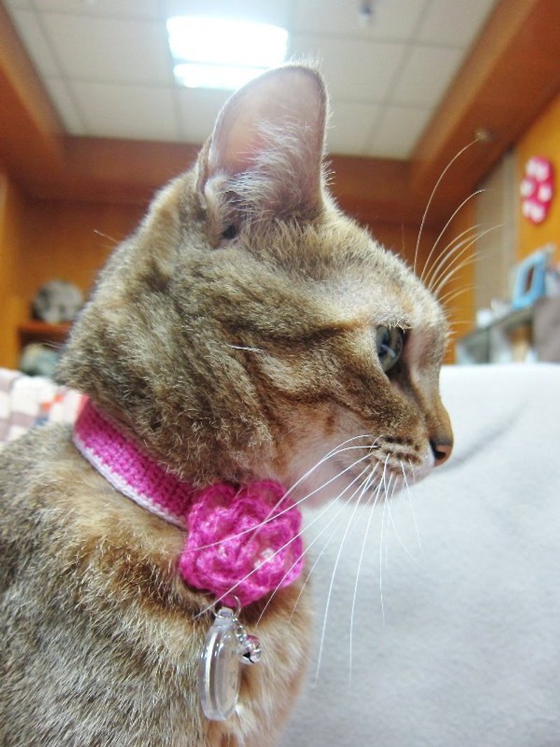 Rose wool cat collar - Collars & Leashes - Acrylic Purple