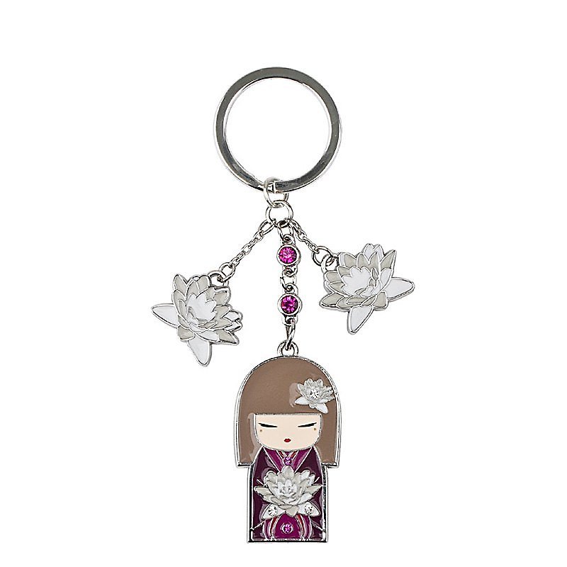 Kimmidoll and blessing doll pendant key ring Satoko - พวงกุญแจ - โลหะ สีแดง