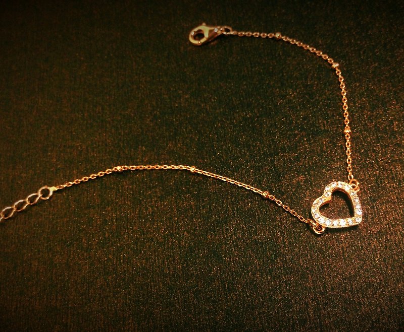 Silver love fine handmade jewelry inlay bracelet hand-inlaid - Bracelets - Other Metals 