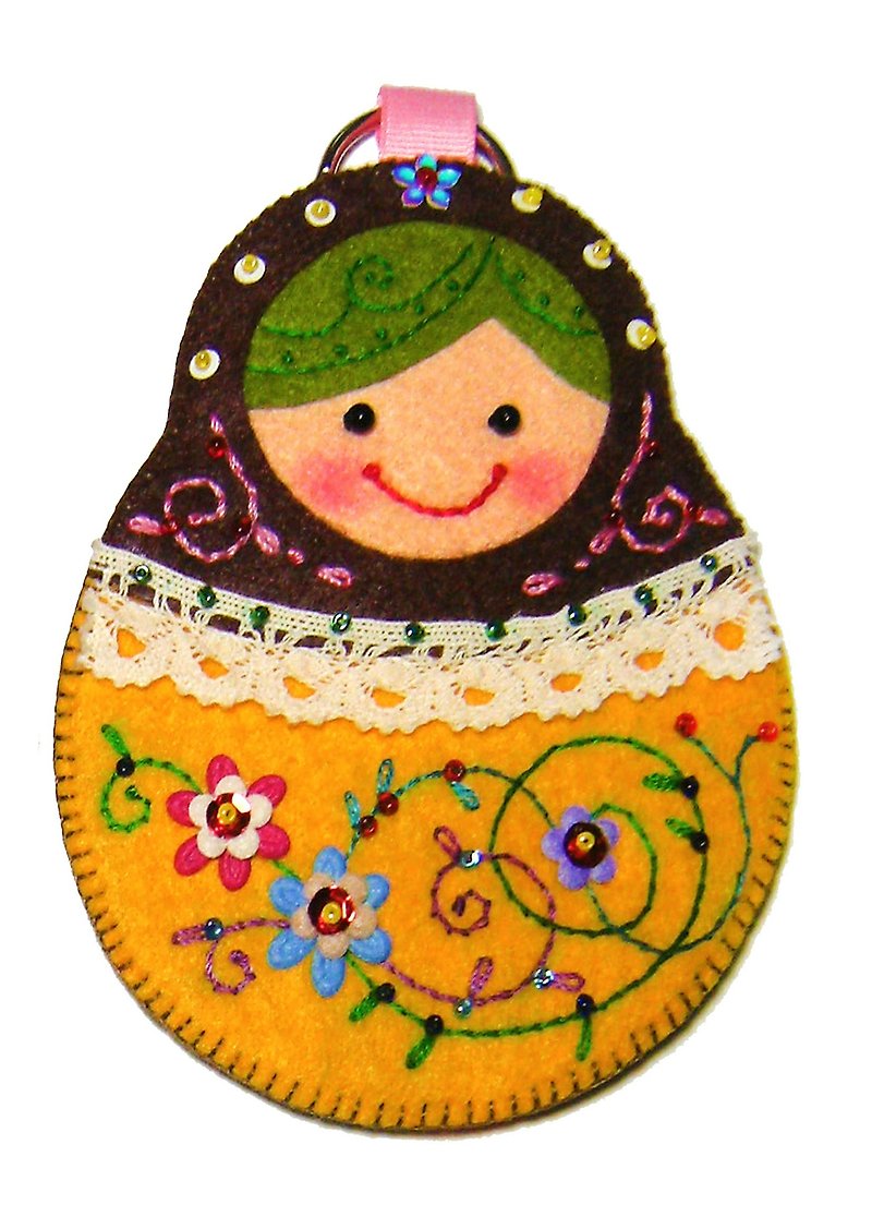 Russian Doll Card Set #018 - ที่ใส่บัตรคล้องคอ - วัสดุอื่นๆ สีนำ้ตาล
