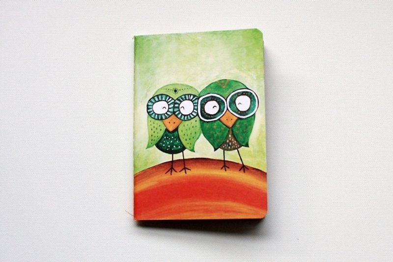 Small notebook | rainbow owl - สมุดบันทึก/สมุดปฏิทิน - กระดาษ สีเขียว