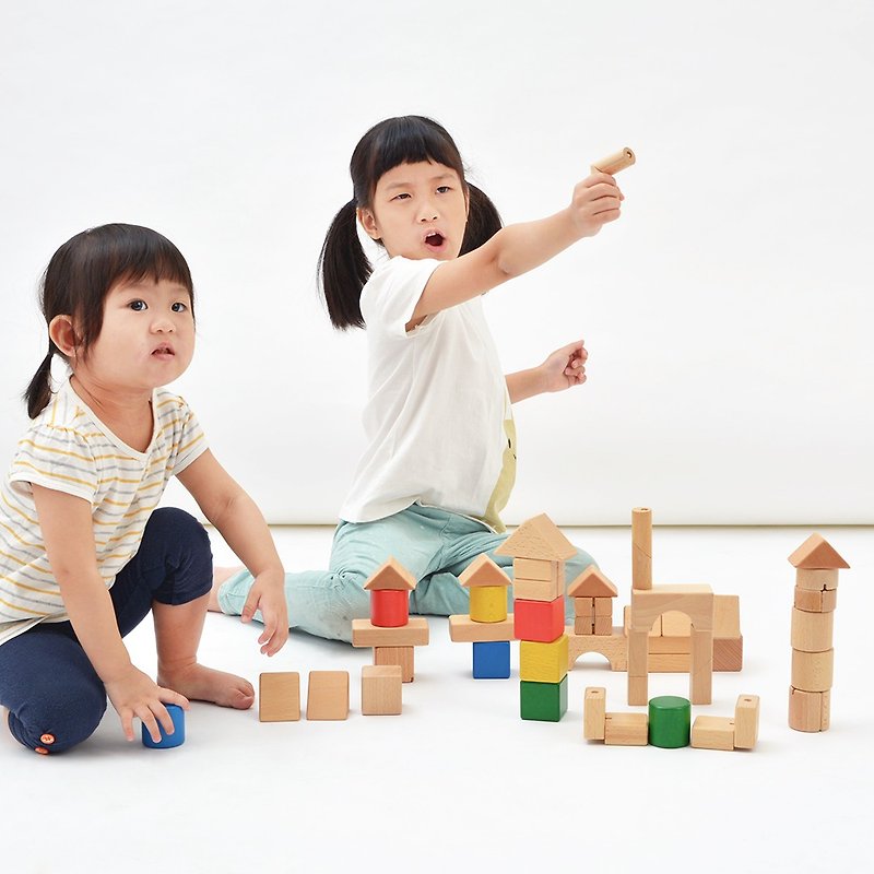 翻轉積木組 - 山毛櫸實木積木 - 嬰幼兒玩具/毛公仔 - 木頭 